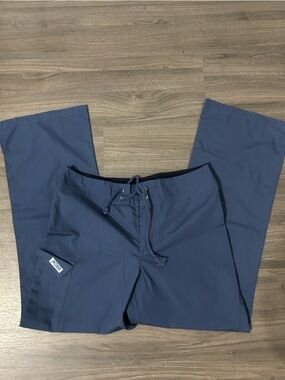 Women’s Mobb Blue Uniform Pants Scrub Pants With Side Pocket and Drawstring Tie